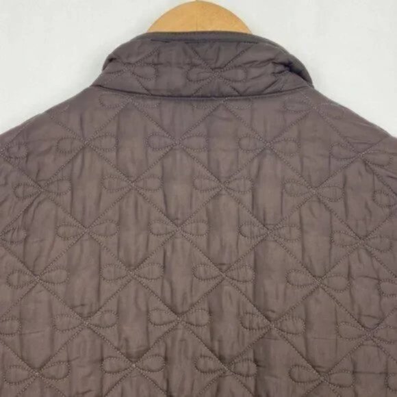 Rare Barbour x Anya Hindmarch 6 Minx Quilted Jacket Brown Bows Vintage - Picture 12 of 13
